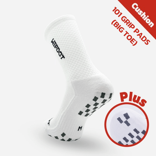 WEFOOT In&Out Dual-Grip Plus Crew Socks White / Large